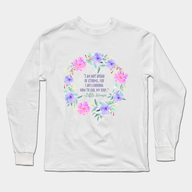 Little Women Book Quote Long Sleeve T-Shirt by EarlyBirdBooks